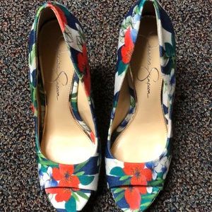 Jessica Simpson Floral Wedges